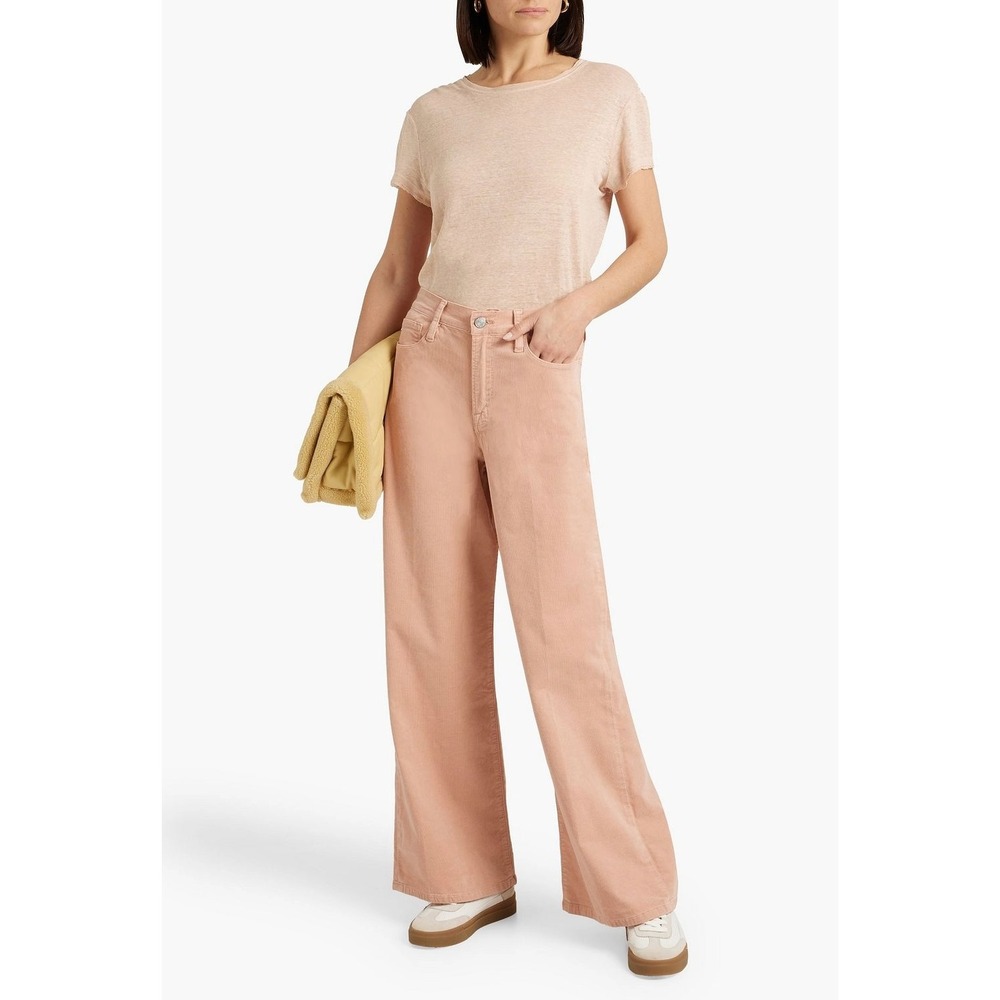 FRAME Le Slim Palazzo Peach Pink Corduroy‎ Wide Leg Jeans Womens